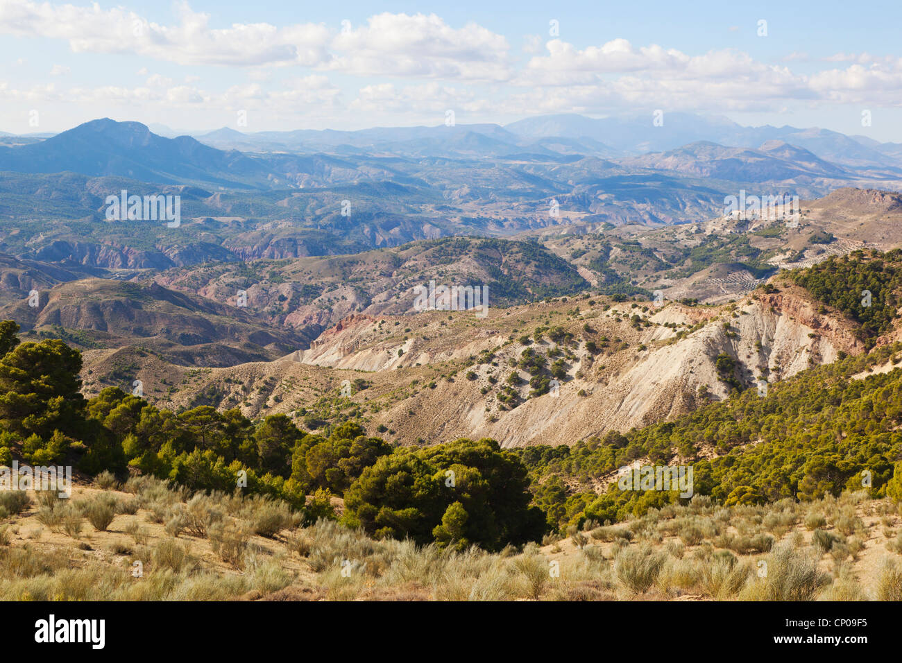 Tipico paesaggio vicino Tiscar, Provincia di Jaen, Andalusia, Spagna meridionale. Foto Stock