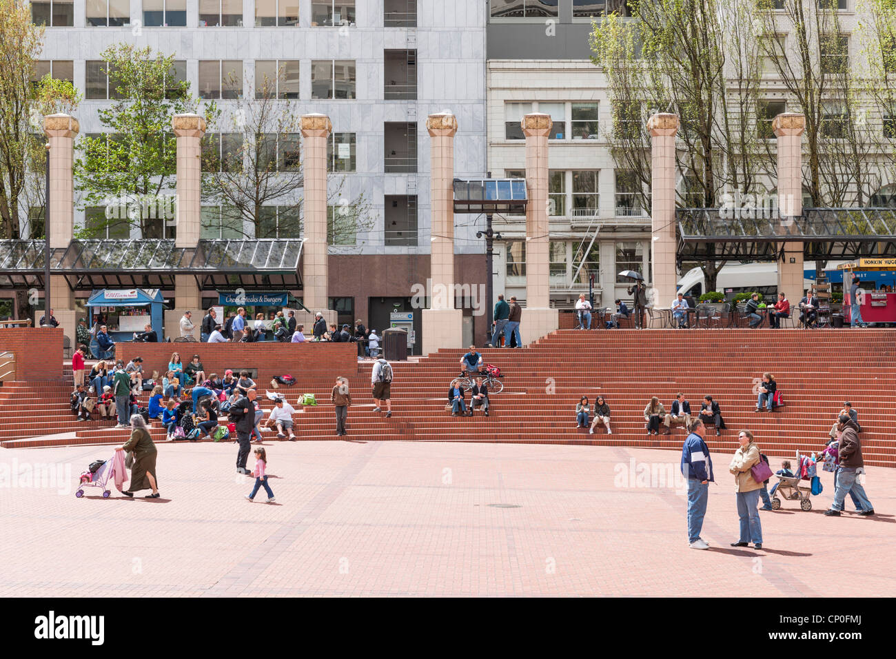 Pioneer Courthouse Square, Portland Foto Stock
