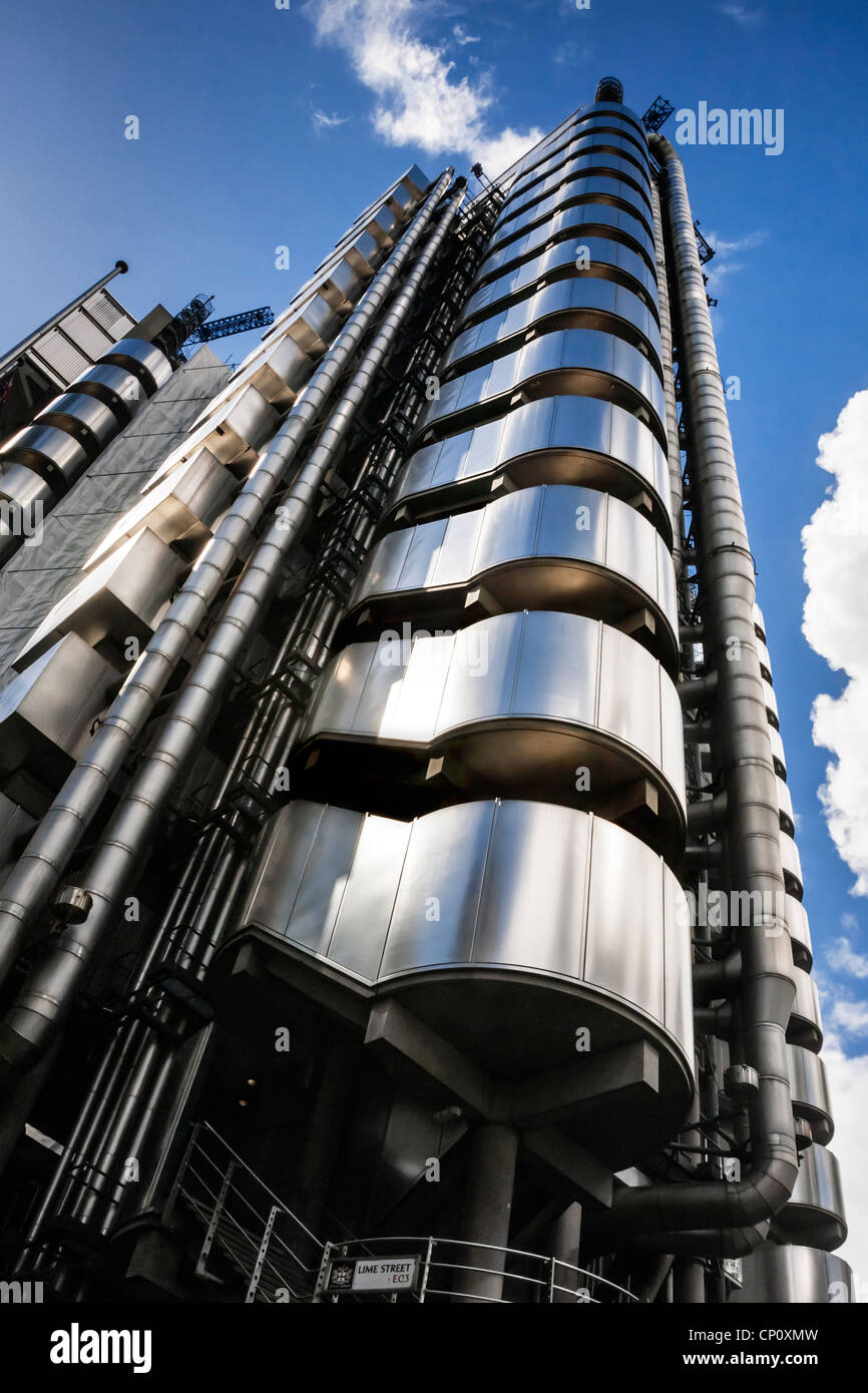 Dettaglio colpo di Lloyds Building, Leadenhall Street, Londra, Inghilterra. Foto Stock