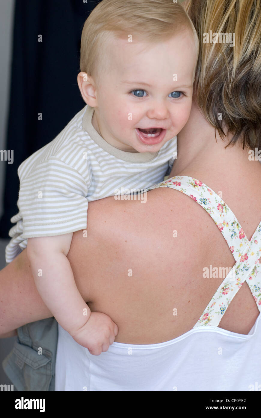 Azienda madre bimbi felici. Foto Stock