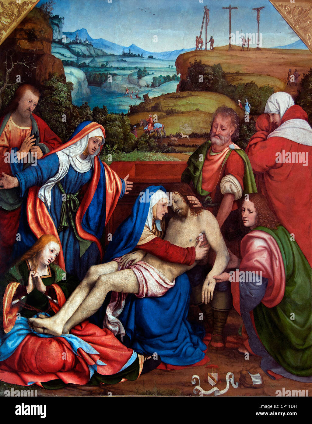 Il Compianto sul Cristo Morto di Andrea di Bartolo - SOLARIO1465 - 1524 Italia Italiano Foto Stock