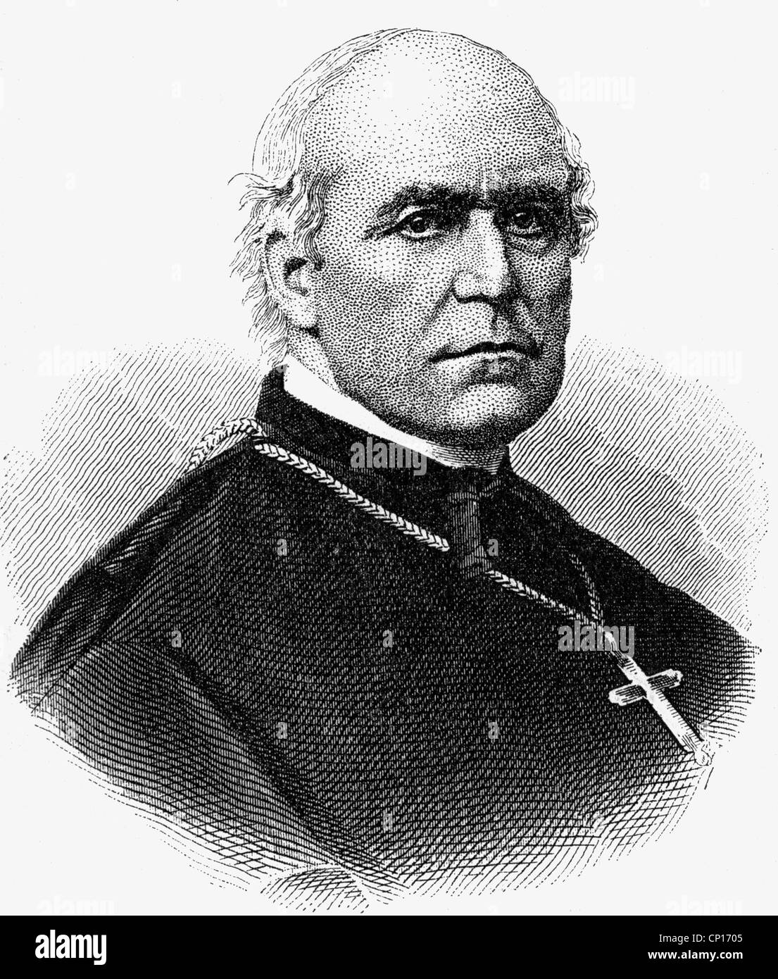 Ketteler, Wilhelm Emanuel, 25.12.1811 - 13.7.1877, vescovo tedesco, Barone of, ritratto, incisione in legno, 19th secolo, Foto Stock