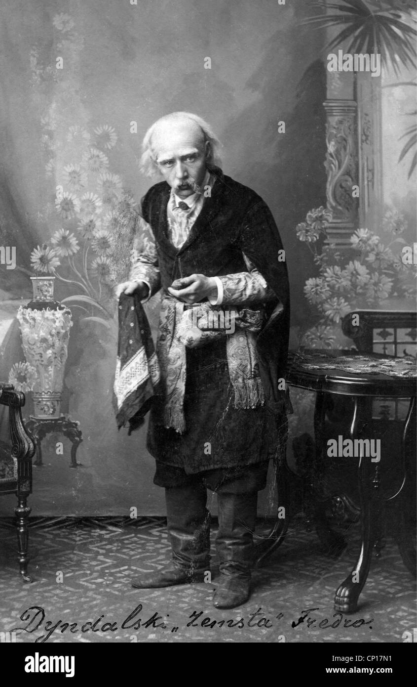 Fredro, Aleksander, 20.6.1793 - 15.7.1876, poeta polacco, drammaturgo, l'attore Dyndalski nel gioco 'Zemsta' (la vendetta), 1834, Foto Stock