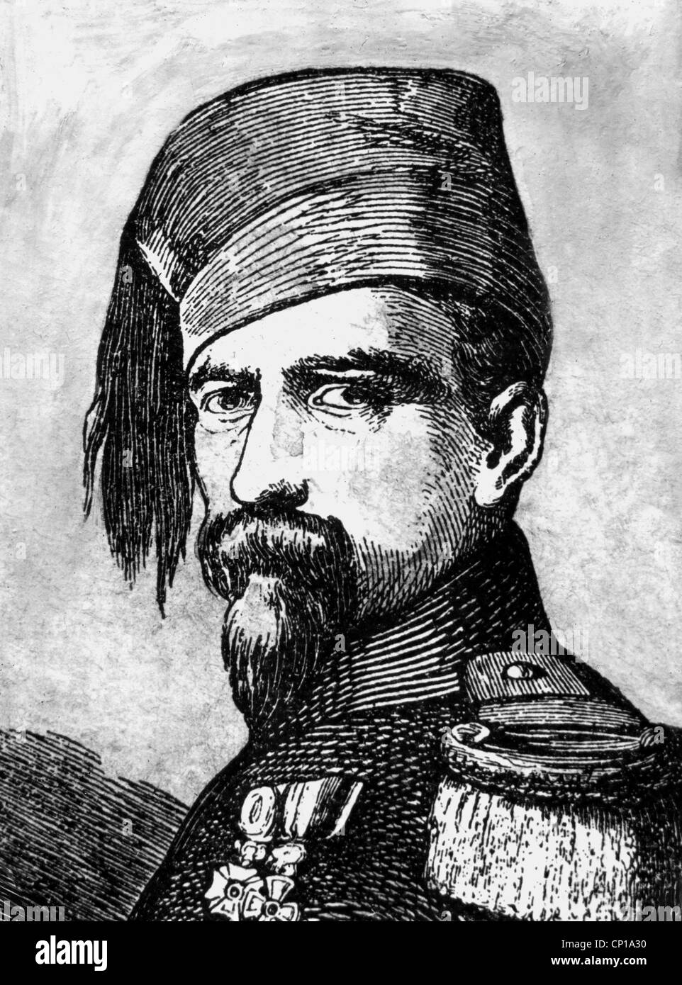 Cavaignac, Louis-Eugene, 15.10.1802 - 28.10.1857, generale francese, politico, ritratto, in uniforme, disegno, 1848, Foto Stock