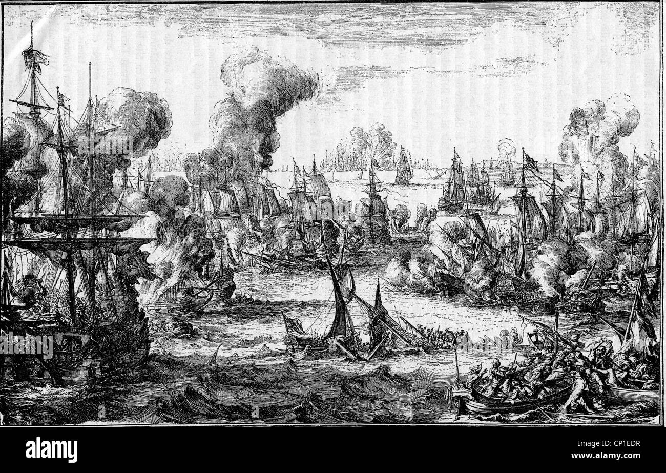 Eventi, nove anni Guerra 1688 - 1697, Battaglia di la Hogue, 29.5.1692, incisione contemporanea di rame di Romain de Hooghe, dettaglio, Barfleur, francese, inglese, battaglia navale, marina, marina, Guerra della Grande Alleanza, Inghilterra, Francia, Manica, XVII secolo, storico, storico, popolo, diritti aggiuntivi-clearences-non disponibile Foto Stock