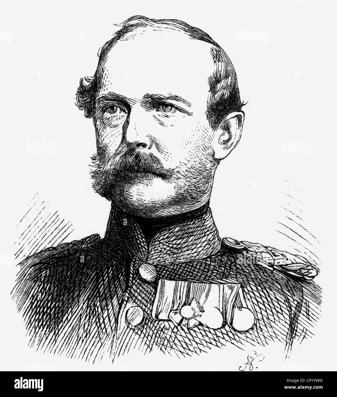Eventi, Guerra austro-prussiana, 1866, Major von Gilsa, II Battaglione, Reggimento di fanteria prussiana 26, ucciso nella battaglia di Koeniggraetz il 3.7.1855, ritratto, incisione del legno dopo disegno di Ludwig Burger, 1870, austro Prussian, ufficiale, ufficiali, militari, Prussia, nobiltà, XIX secolo, storici, baffi, baffi, Königgrätz, baffi, baffi, baffi, baffi, baffi, baffi, baffi, baffi, baffi, baffi, baffi, baffi, baff Diritti-aggiuntivi-clearences-non-disponibili Foto Stock