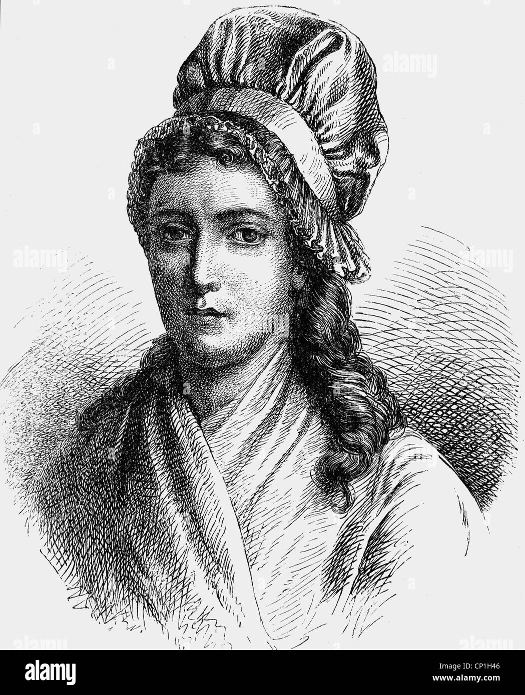 Corday d' Armant, Marie Alice Charlotte, 27.7.1768 - 17.7.1793, nobildonna francese, ritratto, incisione in legno, 19th secolo, , Foto Stock