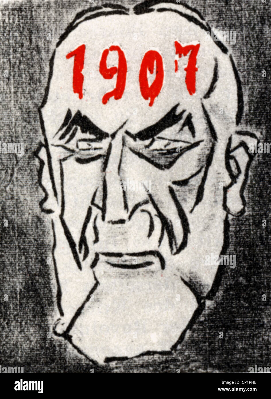 Carol i, 20.4.1839 - 10.10.1914, Re di Romania 26.3.1881 - 10.10.1914, caricatura, disegno di Josif Iser (1881 - 1958), Foto Stock