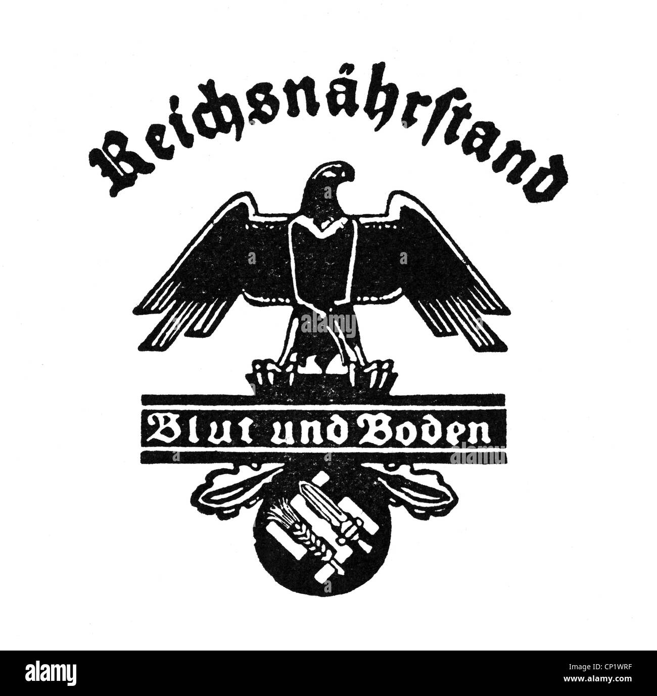 Nazional socialismo, organizzazioni, Reichsneehrstand (RNST), emblema, anni trenta, Additional-Rights-Clearences-non disponibile Foto Stock
