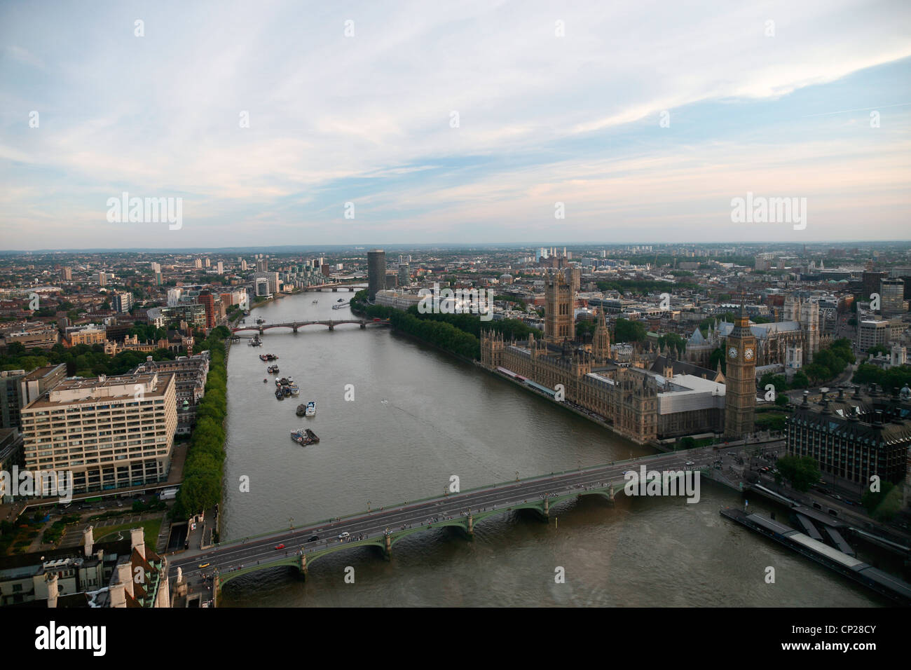 Vista di Londra dal London Eye. Foto Stock