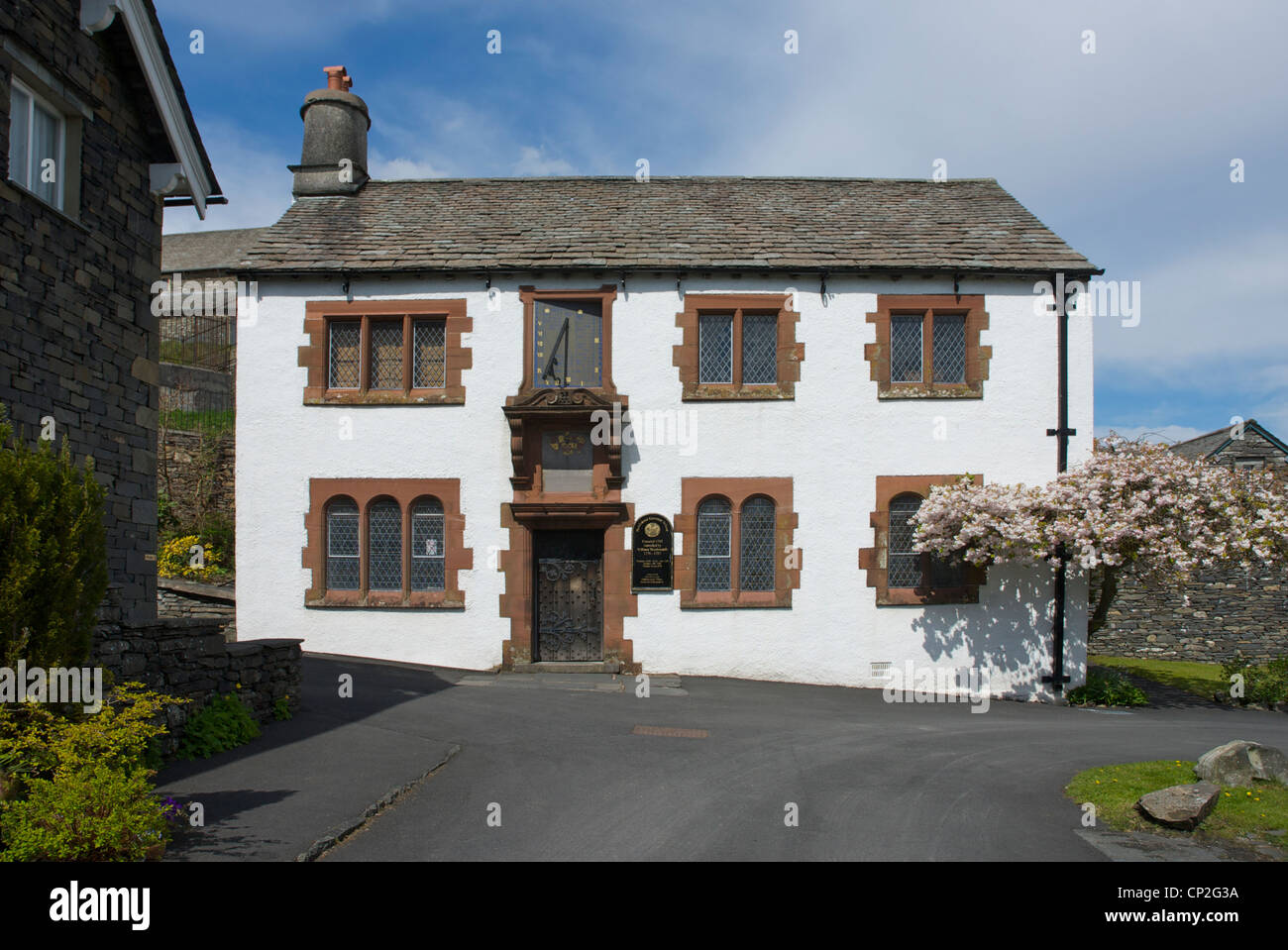 Hawkshead Grammar School Museum, dove William Wordsworth era un allievo, Lake District, Cumbria, England Regno Unito Foto Stock