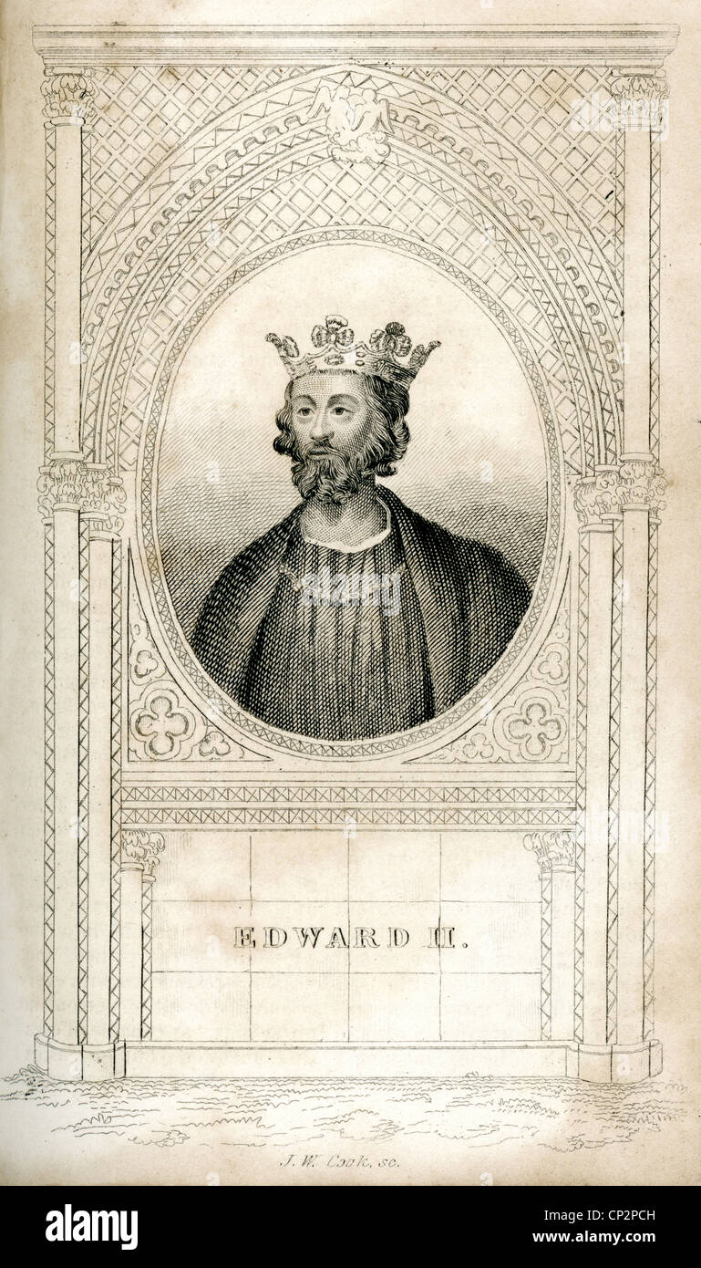 Ritratto di Re Edoardo II d'Inghilterra. Foto Stock