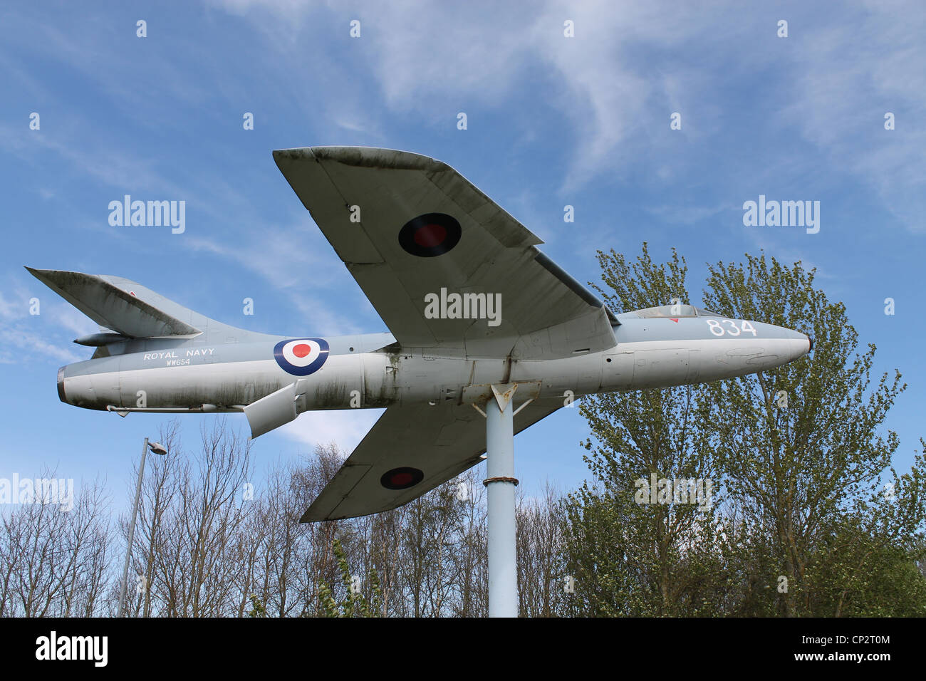 Hawker Hunter Jet su Display, Foto Stock