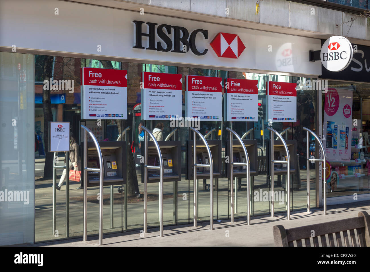 HSBC sportelli bancomat ATM LONDON REGNO UNITO Foto Stock