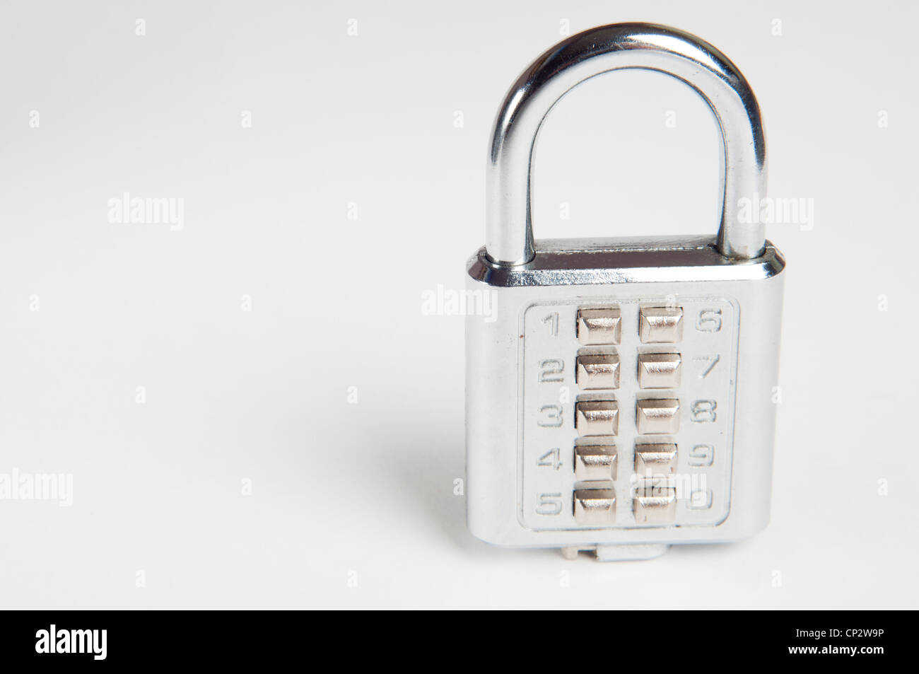 Il lucchetto con codice numerico i pulsanti Foto Stock