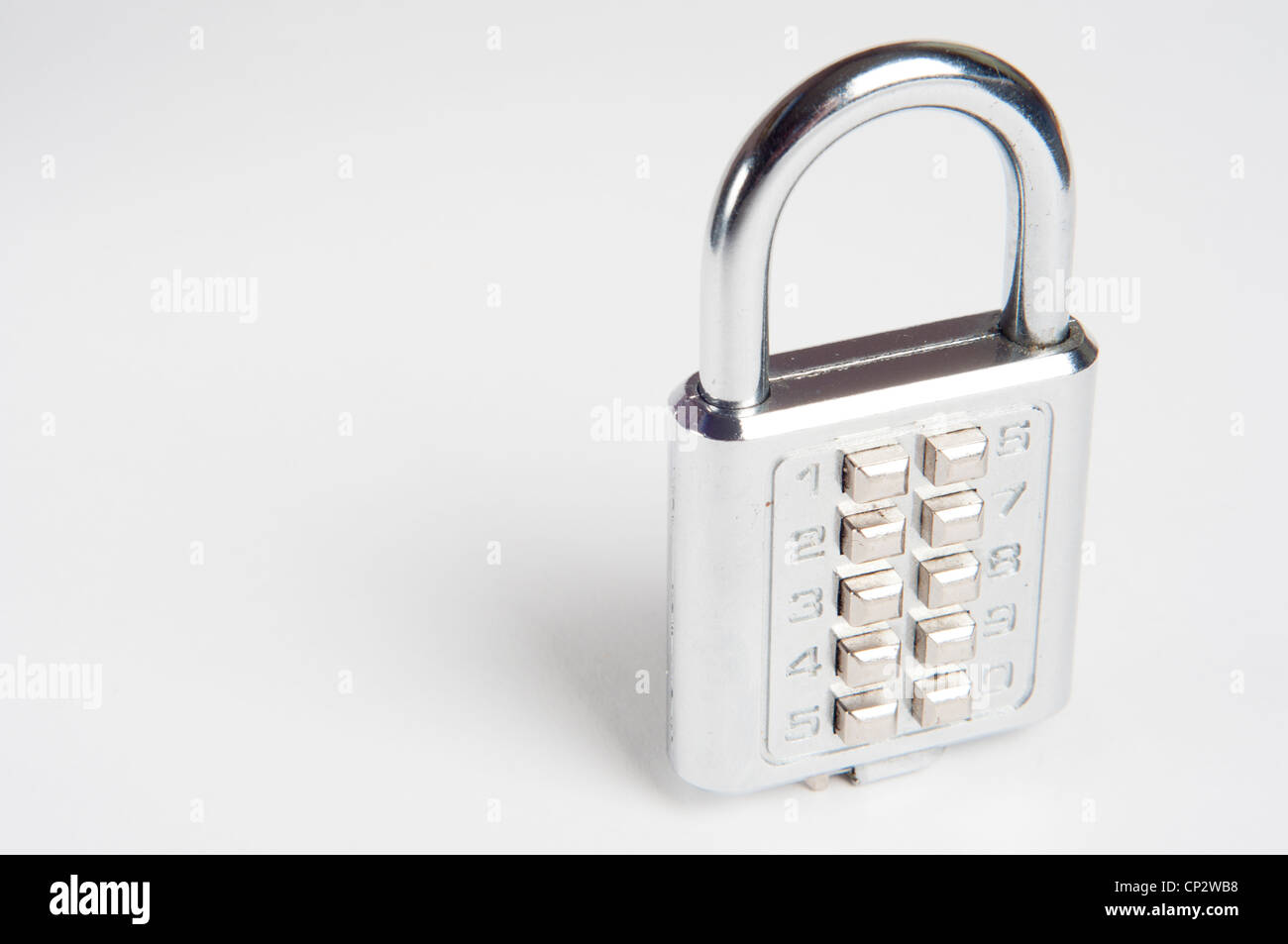 Il lucchetto con codice numerico i pulsanti Foto Stock