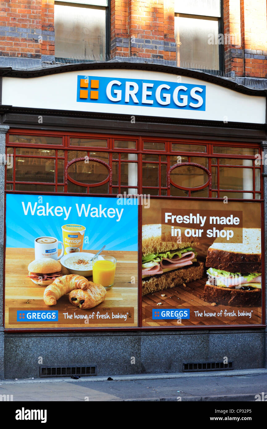 A Greggs in Manchester, UK. Foto Stock