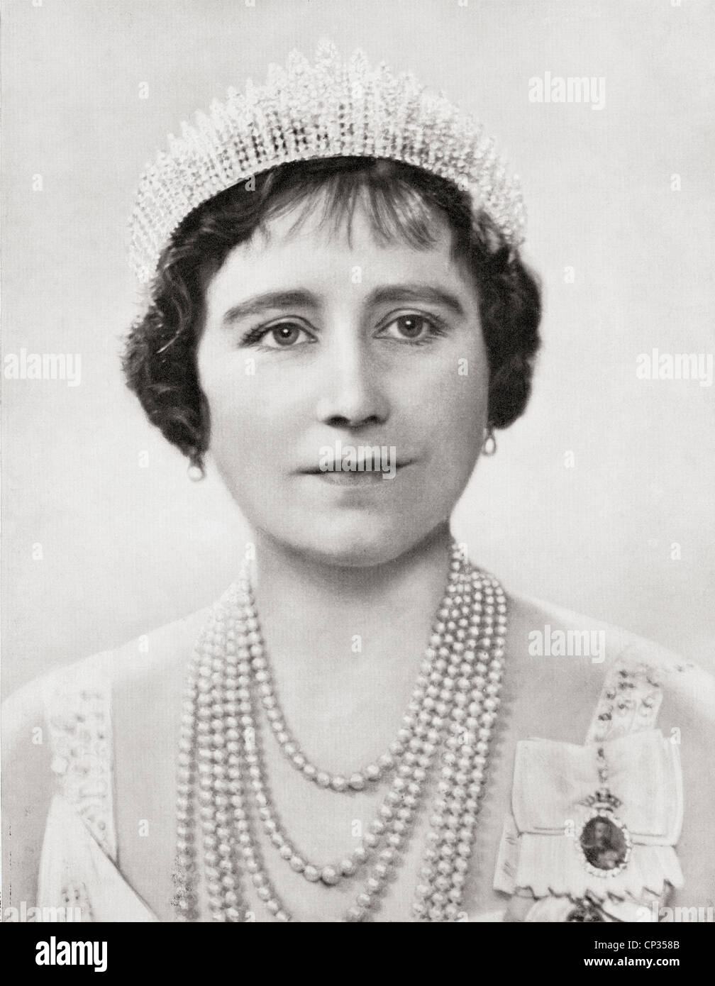 La regina Elisabetta, la Regina Madre. Elizabeth Angela Marguerite Bowes-Lyon, 1900 - 2002. Regina consorte del re George VI. Foto Stock