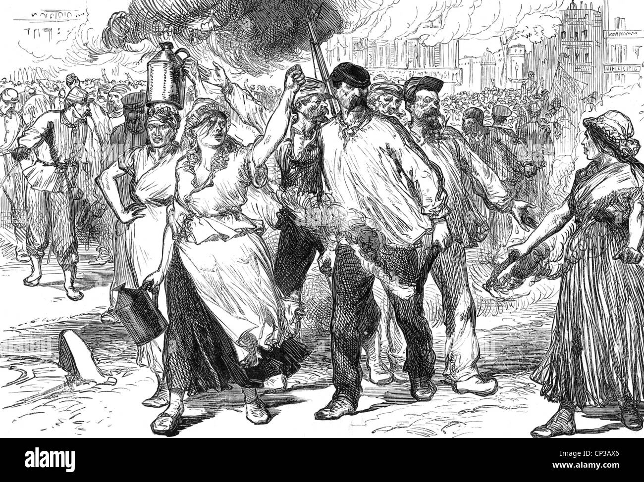 Rivoltosi parigino nel 1871 Foto Stock