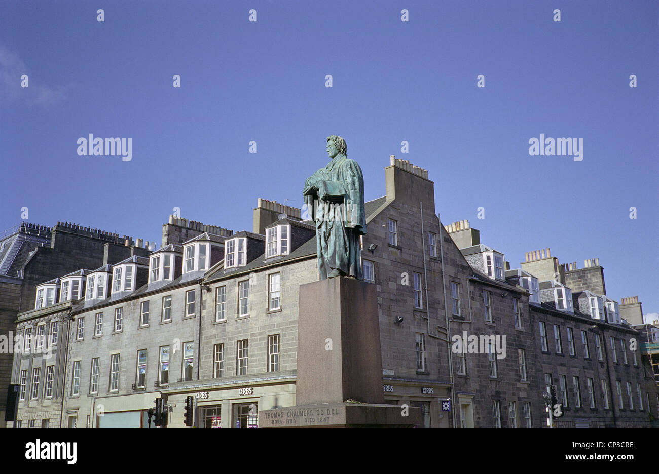 Thomas Chalmers statua, matematico scozzese & Leader della libera Chiesa di Scozia, George Street, Edimburgo, Scozia, Regno Unito Foto Stock