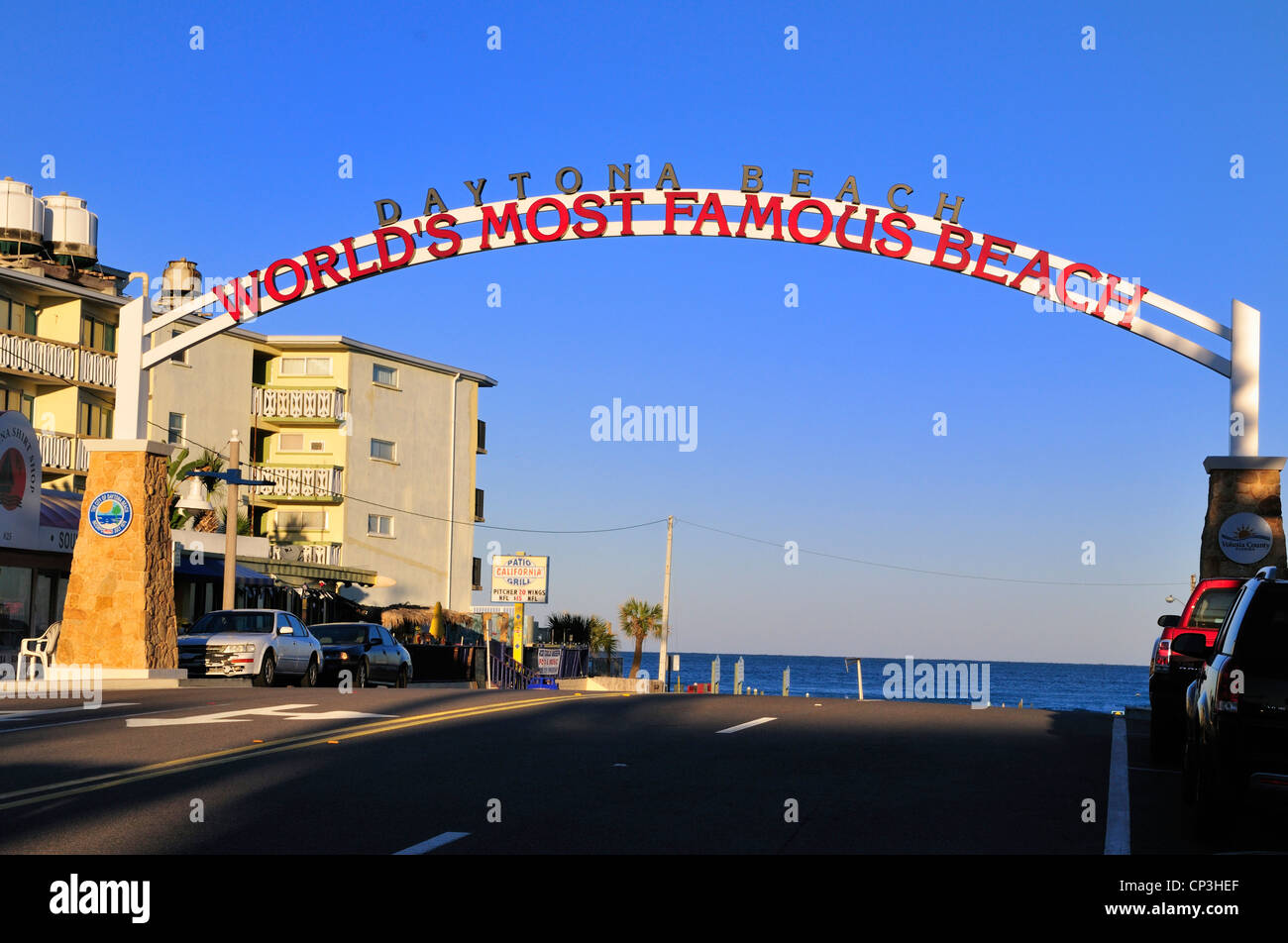 Benvenuto a Daytona Beach, la spiaggia più famosa del mondo; Florida Foto Stock
