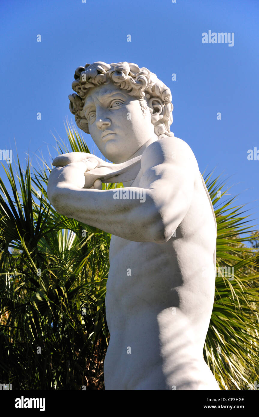 David, una replica della statua di Michelangelo, sorge nei pressi dell'ingresso a Crederci o no di Ripley attrazione di sant'Agostino Foto Stock