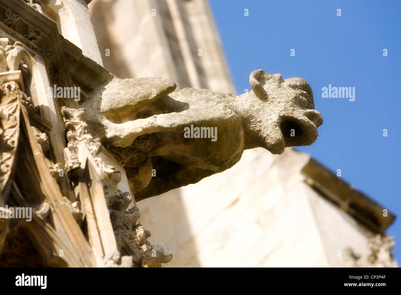Gargoyle, Cattedrale di Canterbury, Canterbury, nel Kent, England, Regno Unito Foto Stock