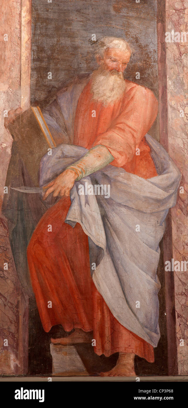 Roma - apostolo Matteo Evangelista affresco di Santa Prassede basilica Foto Stock