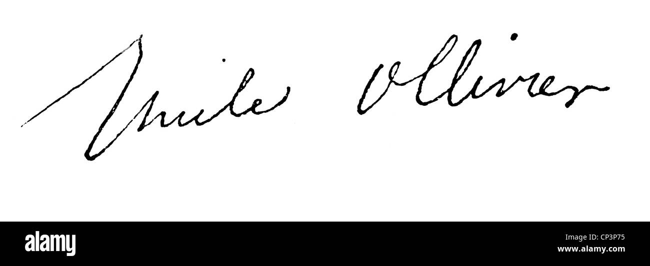 Ollivier, Emille, 2.7.1825 - 20.8.1913, politico francese, primo ministro 27.12.1869 - 9.8.1870, firma, Foto Stock