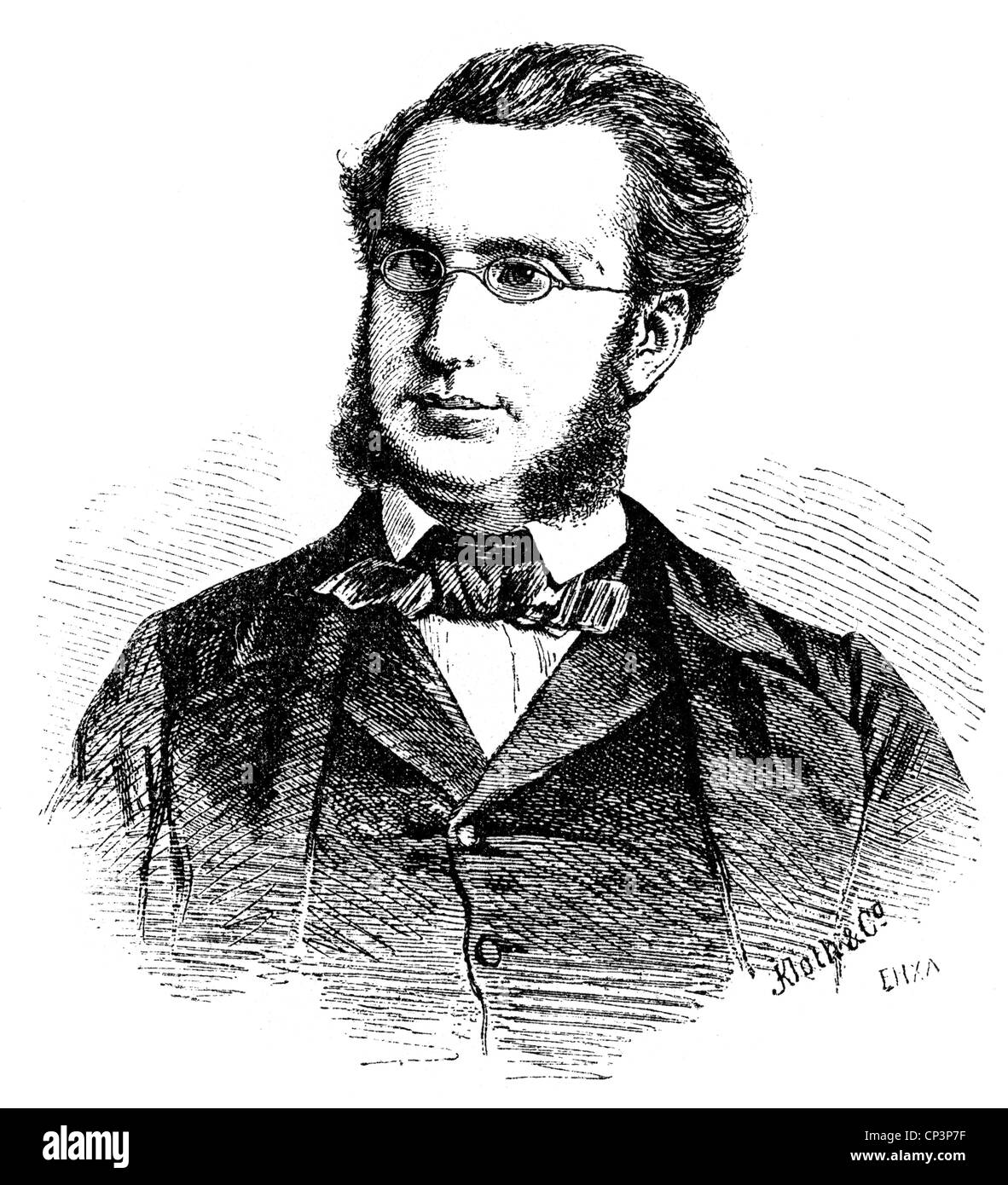 Ollivier, Emille, 2.7.1825 - 20.8.1913, politico francese, primo ministro 27.12.1869 - 9.8.1870, ritratto, incisione in legno, 2nd metà 19th secolo, Foto Stock