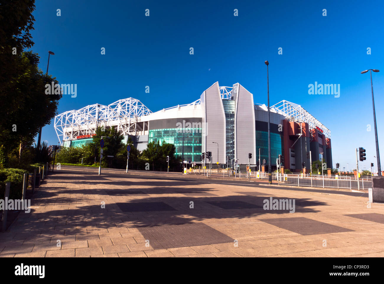 Il Manchester United football ground 'Old Trafford, Manchester, Inghilterra, Regno Unito Foto Stock