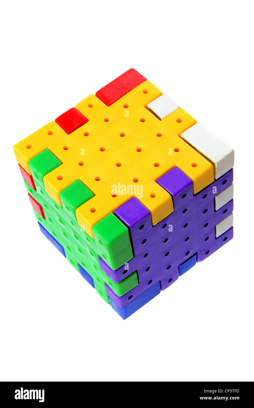 Plastica cubo Puzzle Foto Stock