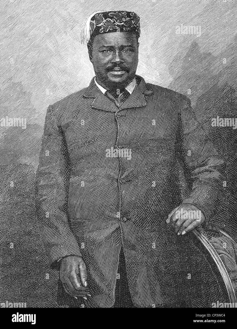 CETSHWAYO kaMPANDE (1826-1884) in Cape Town poco dopo la sua cattura nel 1879 guerra Anglo-Zulu Foto Stock