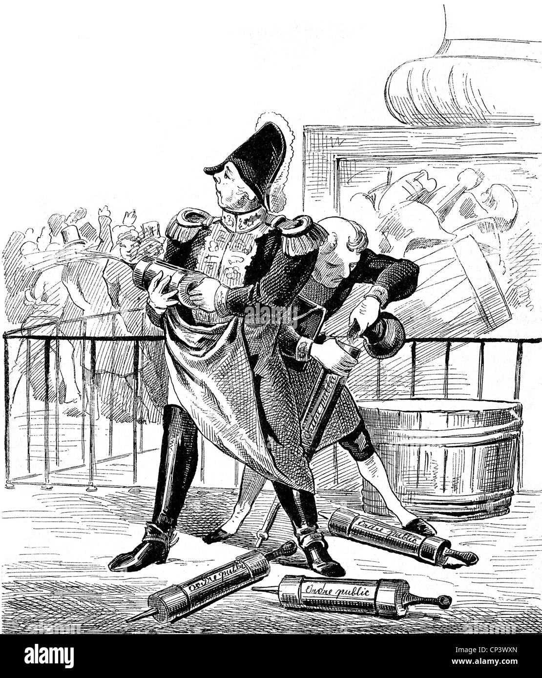 Marmont, Auguste Viesse de, 20.7.1774 - 2.3.1852, generale francese, 'Signor, se insistono, porteremo Parigi in una fase di assedio', incisione del legno, 1830, Foto Stock