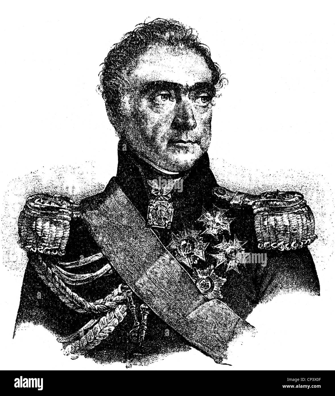 Marmont, Auguste Viesse de, 20.7.1774 - 2.3.1852, French General, Portrait, incisione in legno, 19th secolo, Foto Stock