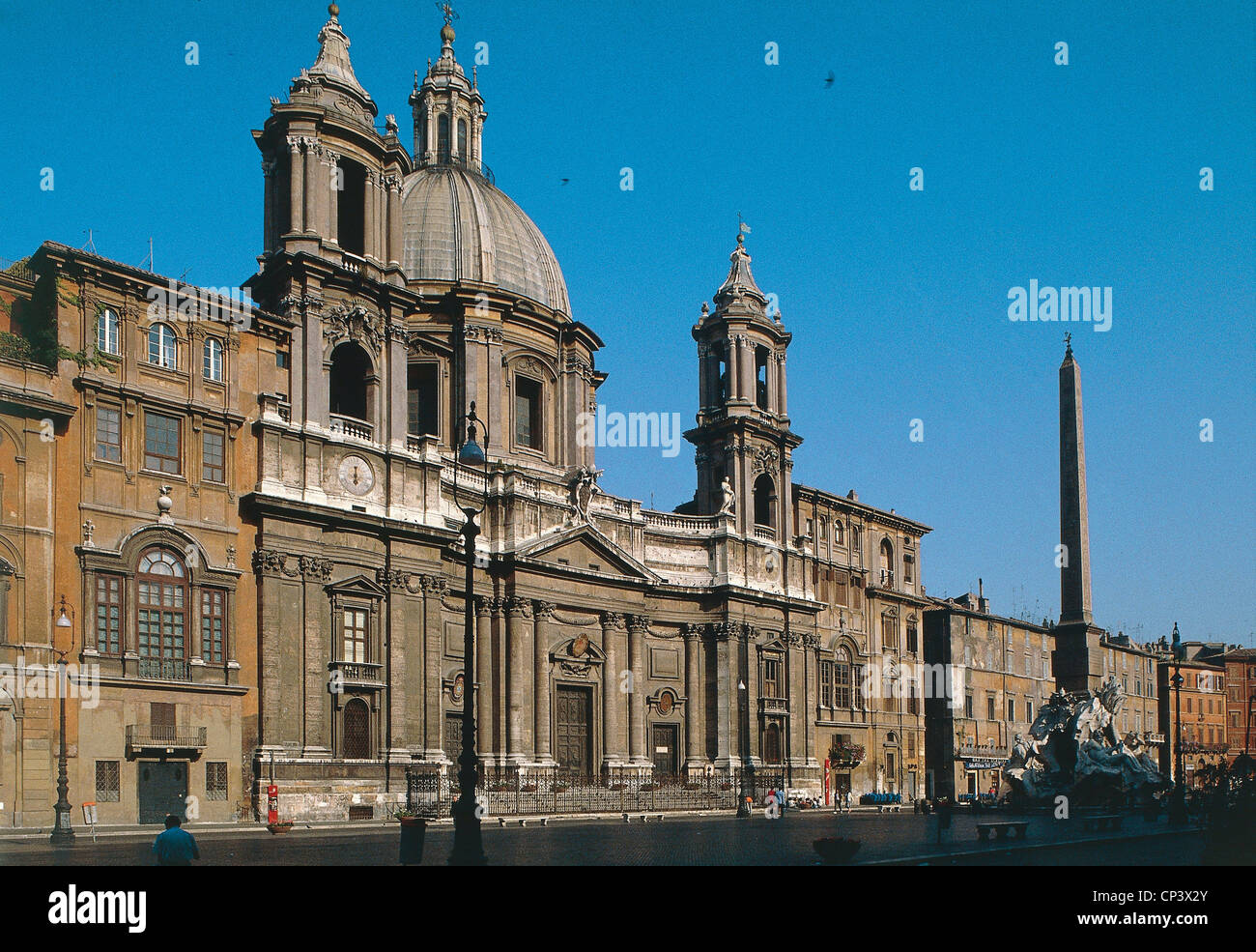 Lazio - ROMA. Piazza Navona, Chiesa di Sant Agnese in agonia, facciata architetto Francesco Borromini, 1653-57 Foto Stock