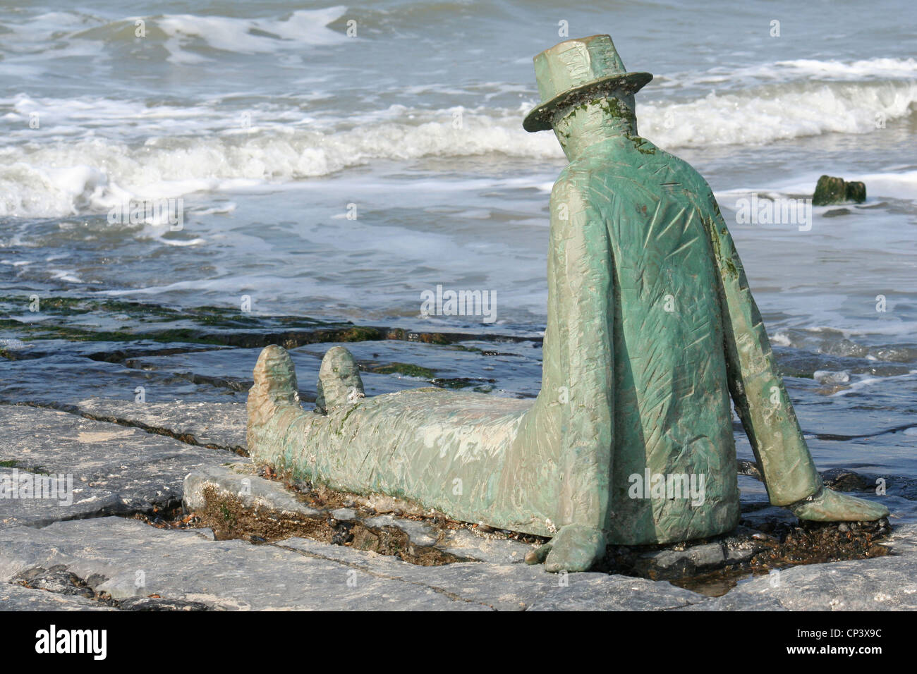 Folon scultura beach in Knokke-Heist Belgio Foto Stock