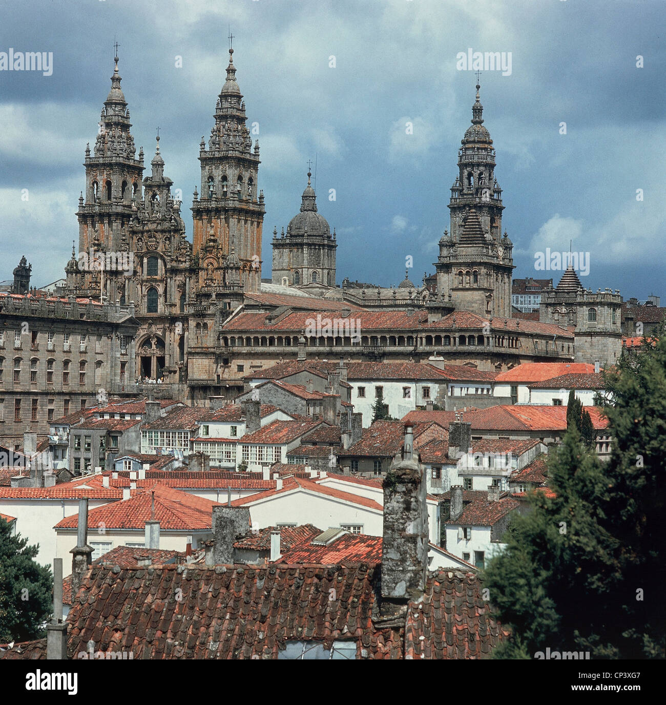 Spagna - Galizia - Santiago de Compostela, il centro storico con la sua cattedrale (un sito del Patrimonio Culturale Mondiale dell UNESCO, 1985). Foto Stock