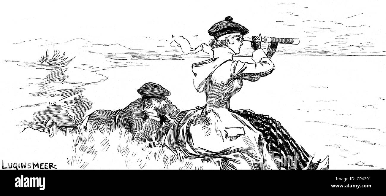 Bagni, resort balneare, vista sul mare, Ostenda, Belgio, incisione in legno dopo disegno di H. Schlittgen, circa 1885, diritti-aggiuntivi-non-disponibili Foto Stock