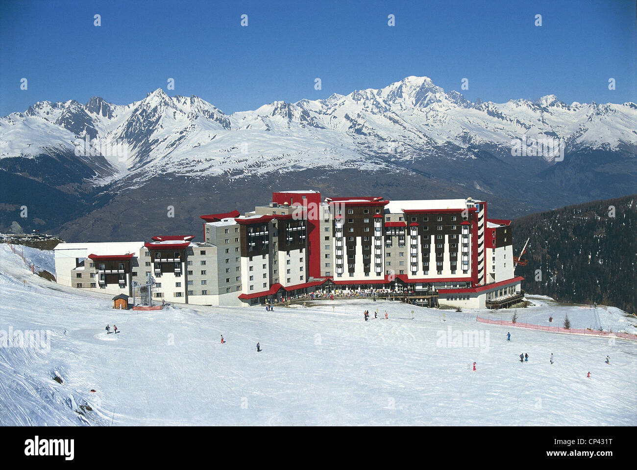 Francia - Rhone-Alpes - Savoie - La Plagne, edilizia residenziale. Foto Stock