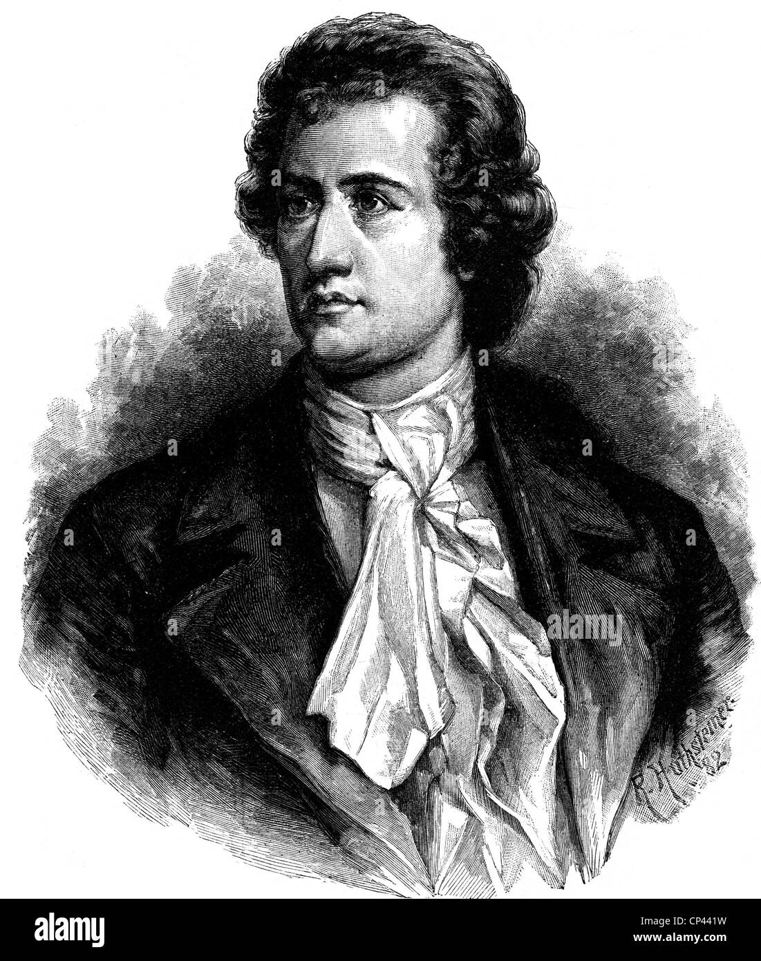Goethe, Johann Wolfgang von, 28.8.1749 - 22.3.1832, poeta tedesco, incisione su legno dopo la verniciatura da Rudolf Huthsteiner (1882), del XIX secolo , artista del diritto d'autore non deve essere cancellata Foto Stock
