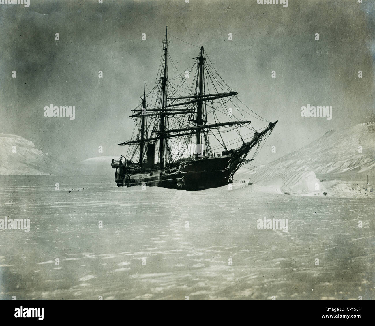 Un chiaro di luna foto del "America" presa la notte di Natale 1901, Baldwin-Ziegler Polar Expedition Foto Stock