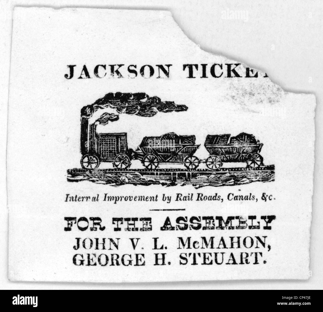 Andrew Jackson elezione ticket, promuovendo lo sviluppo infrstructure (ferrovie, canali e strade). Foto Stock Andrew Jackson elezione ticket, promuovendo lo sviluppo infrstructure (ferrovie, canali e strade). Foto Stock