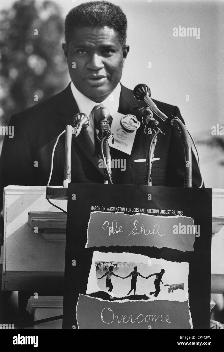 Attore Ossie Davis al 1963 i diritti civili marzo su Washington. Agosto 28, 1963. Foto Stock