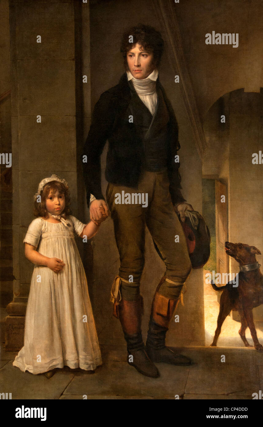 Jean Baptiste Isabey 1767 - 1855 et sa fille figlia Alessandrina 1791 - 1871 1795 François Gérard 1770 -1837 Francia - Francese Foto Stock
