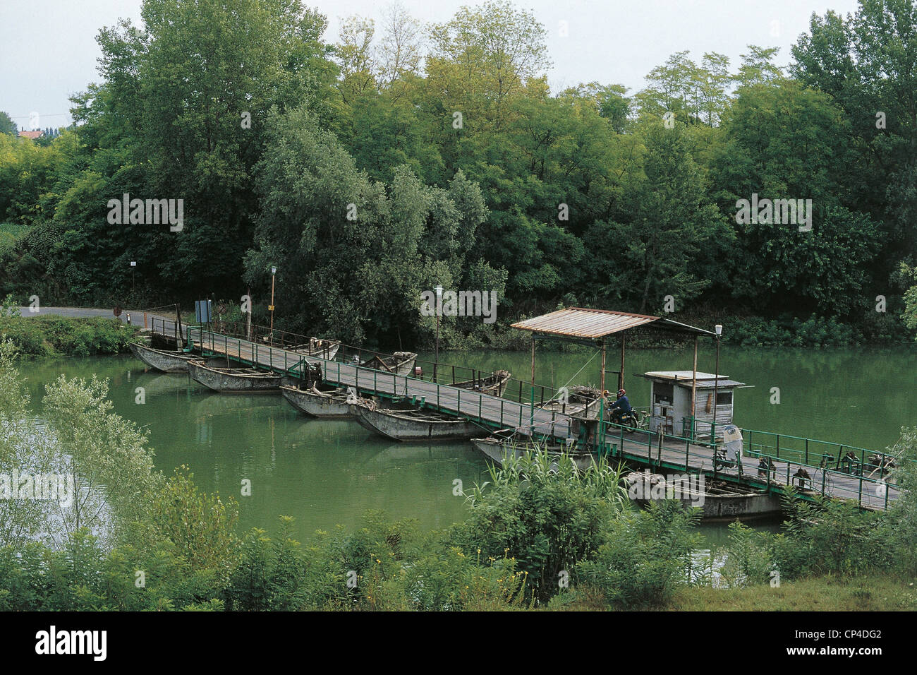 VENETO FOSSALTA pontoon ponte sul fiume Piave Foto Stock