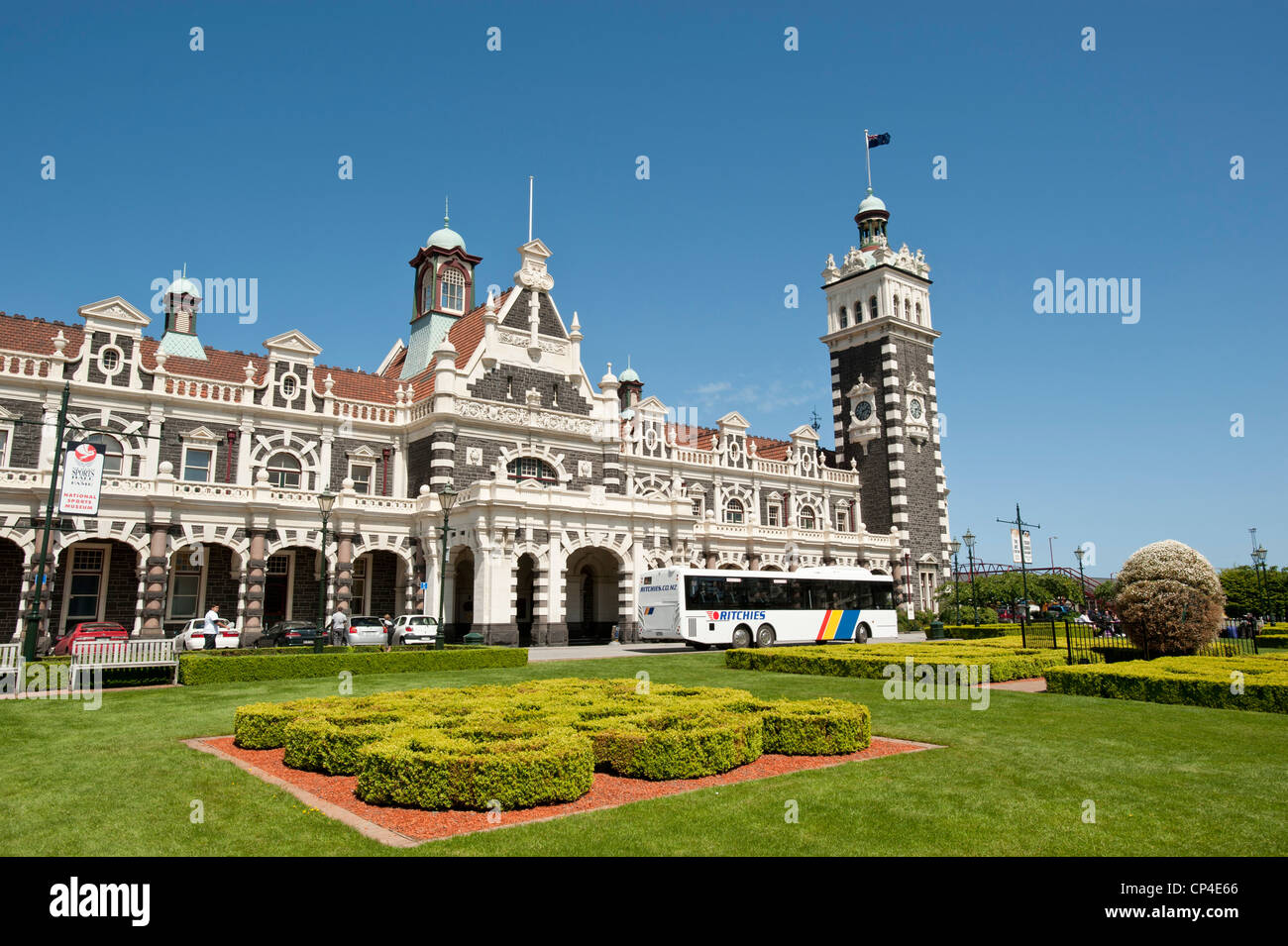 Stazione ferroviaria, Dunedin, Isola del Sud, Nuova Zelanda Foto Stock