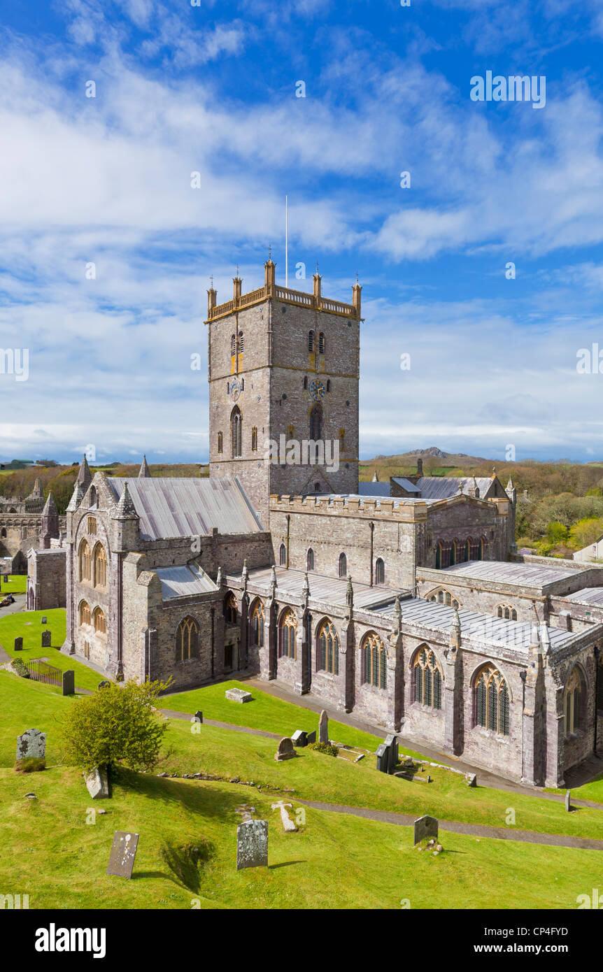 St Davids Cathedral Pembrokeshire West Wales UK GB EU Europe Foto Stock