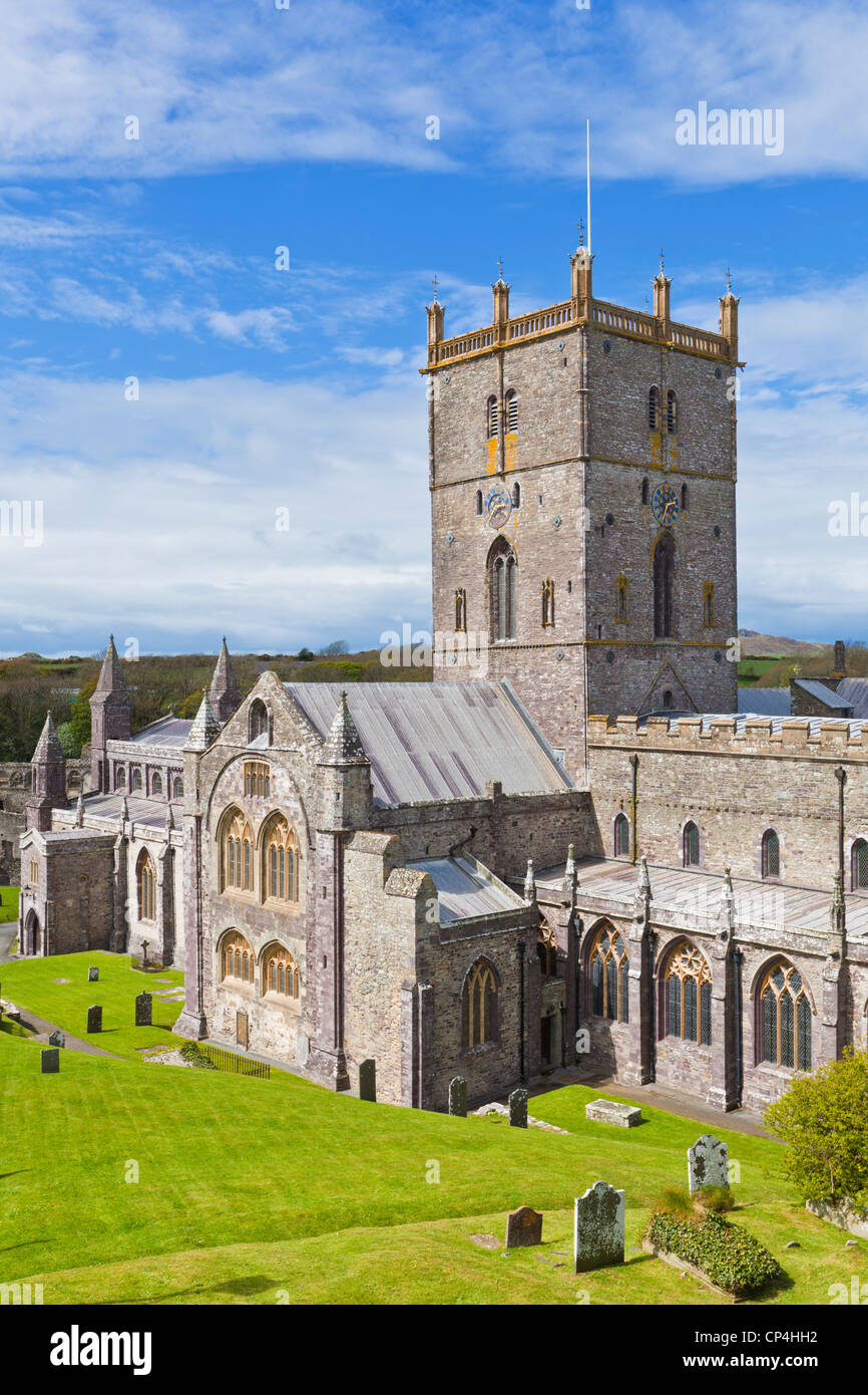 St Davids Cathedral Pembrokeshire West Wales GB Europe Foto Stock