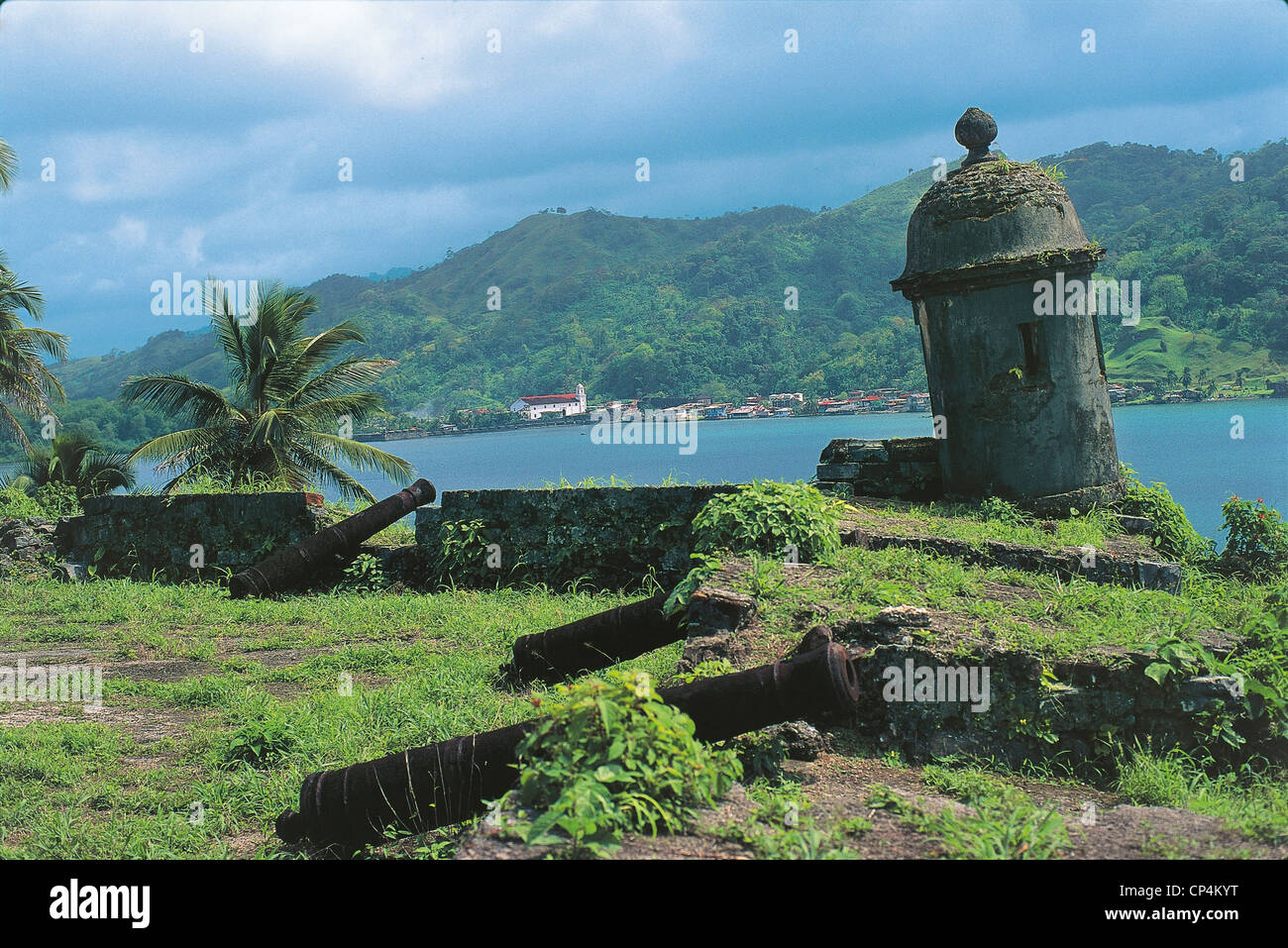 Portobelo Panama rovine del forte spagnolo Foto Stock